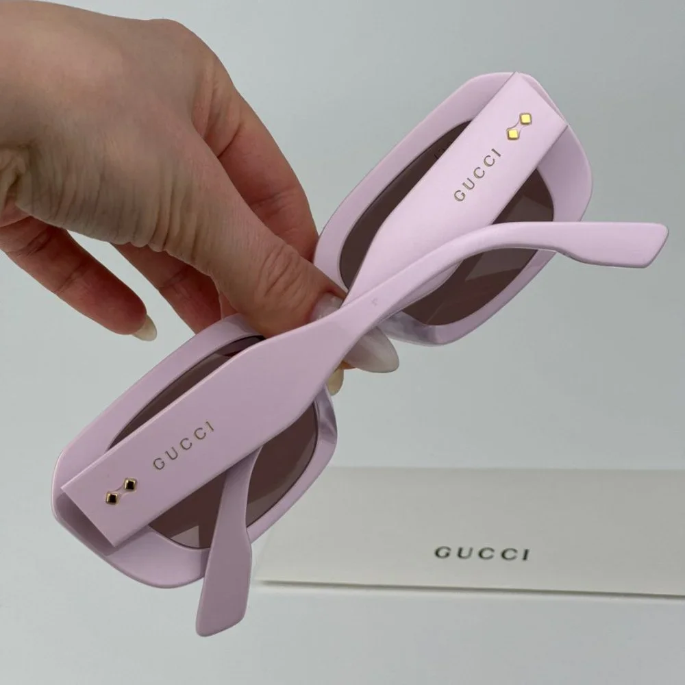 Gucci GG1531SK 003 BRAND NEW Sunglasses Pink Brown Unisex Rectangle